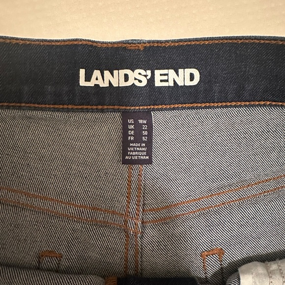 Lands' End Women's High Rise Wide Leg Dark Blue Jeans Size 18W - Picture 2 of 14
